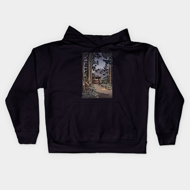 Nikko Futarasan Temple by Tsuchiya Koitsu Kids Hoodie by Takeda_Art